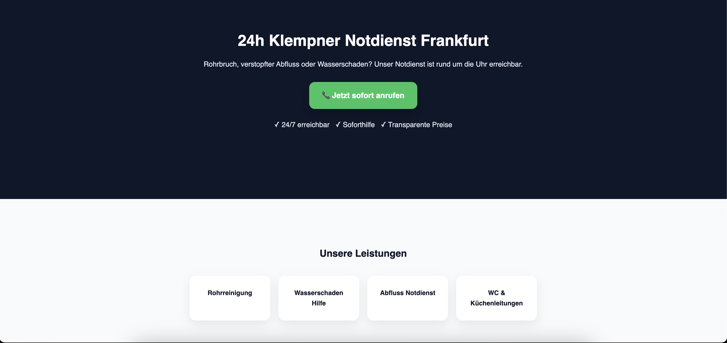 Demo Landingpage Vorschau